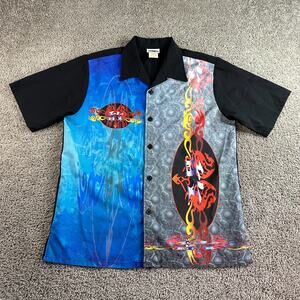 VINTAGE WD Sportswear Shirt Mens L Dragon Liquid Print Skater Grunge Mall 90s*